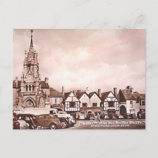 Oud Briefkaart - Rother St, Stratford-upon-Avon (Voorkant)