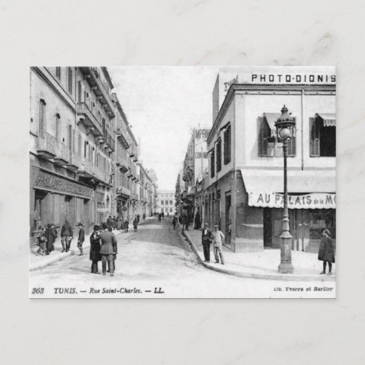 Oud Briefkaart - Rue Saint-Charles, Tunis (Voorkant)