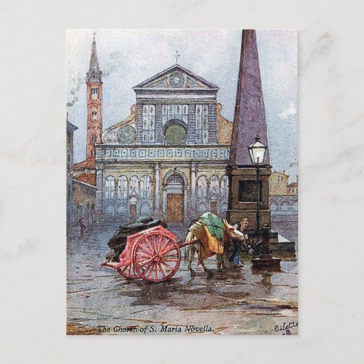 Oud Briefkaart - S Maria Novella, Florence (Voorkant)
