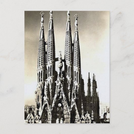 Oud Briefkaart - Sagrada Familia, Barcelona (Voorkant)