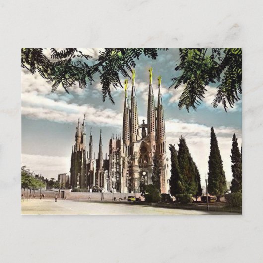 Oud Briefkaart - Sagrada Familia, Barcelona (Voorkant)