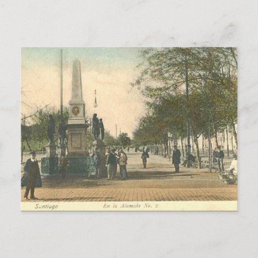 Oud Briefkaart - Santiago, Chili (Voorkant)