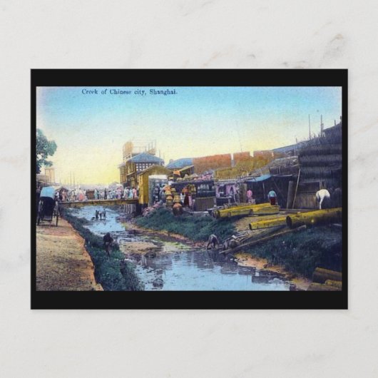 Oud Briefkaart - Shanghai, China. (Voorkant)