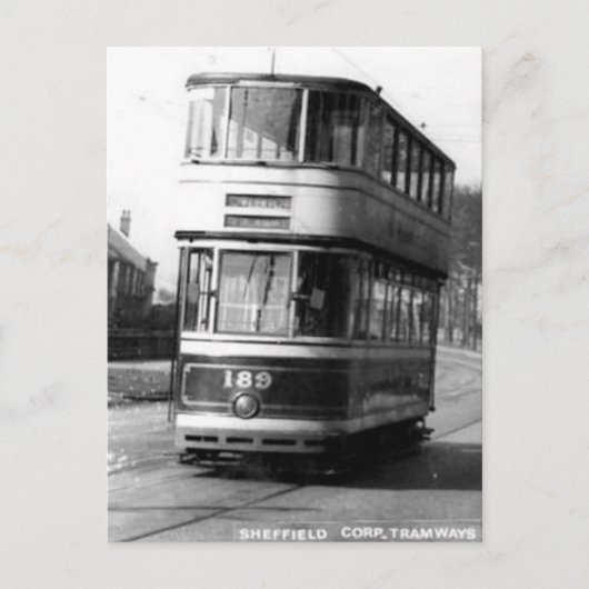 Oud Briefkaart - Sheffield Corporation Tram (Voorkant)