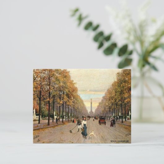 Oud Briefkaart - Siegesallee, Berlijn (Staand voorkant)