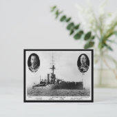 Oud Briefkaart - slagschip HMS Ajax (Staand voorkant)