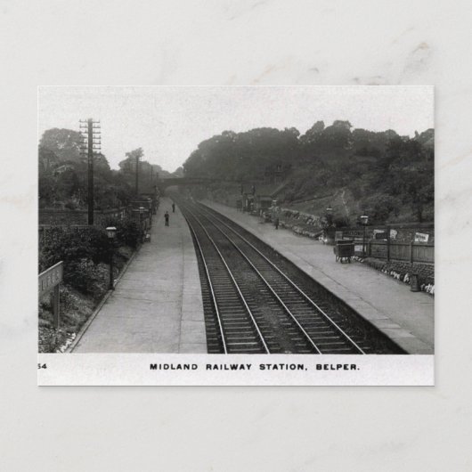 Oud Briefkaart - Spoorwegstation, Belper, Derbyshi (Voorkant)