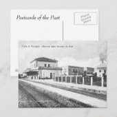 Oud Briefkaart - spoorwegstation Pompei (Voorkant / Achterkant)