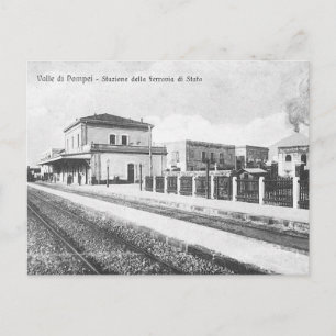 Oud Briefkaart - spoorwegstation Pompei