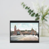 Oud Briefkaart - Spoorwegstation, Wiesbaden, Duits (Staand voorkant)