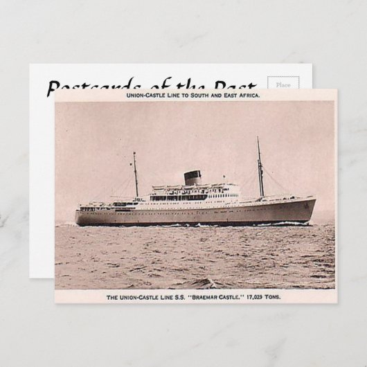 Oud Briefkaart - SS Braemar Castle (Voorkant / Achterkant)