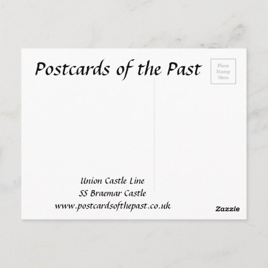 Oud Briefkaart - SS Braemar Castle (Achterkant)