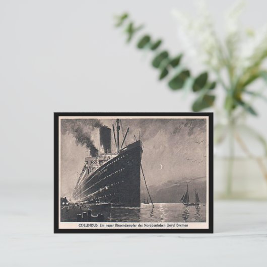 Oud Briefkaart - SS Columbus (Staand voorkant)