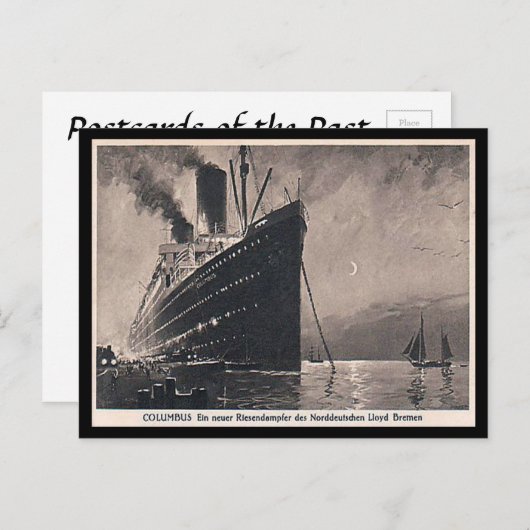 Oud Briefkaart - SS Columbus (Voorkant / Achterkant)