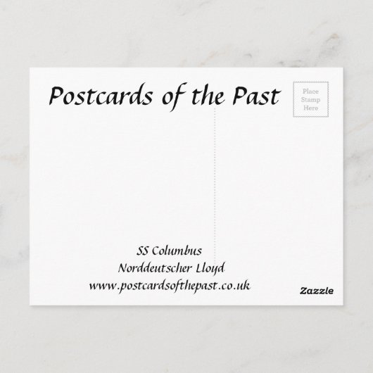 Oud Briefkaart - SS Columbus (Achterkant)