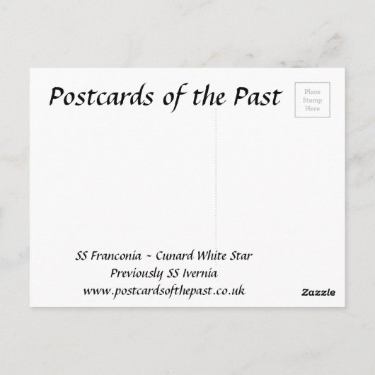 Oud Briefkaart - SS Franconia (Achterkant)