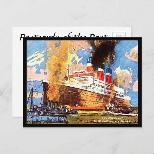 Oud Briefkaart - SS Leviathan - United States Line (Voorkant / Achterkant)