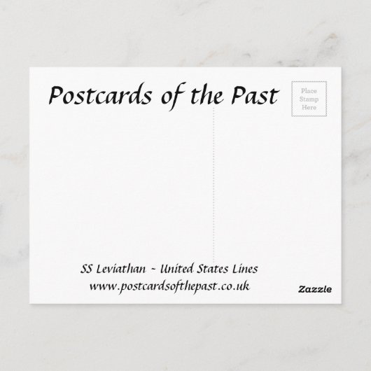 Oud Briefkaart - SS Leviathan - United States Line (Achterkant)