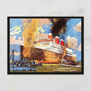 Oud Briefkaart - SS Leviathan - United States Line