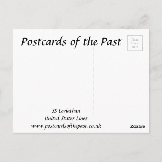 Oud Briefkaart - SS Leviathan, Verenigde Staten li (Achterkant)