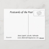 Oud Briefkaart - staatskapitol, Lincoln, Nebraska (Achterkant)