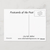 Oud Briefkaart - stadhuis, Belfast (Achterkant)