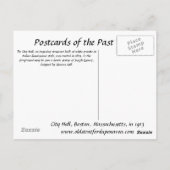 Oud Briefkaart - stadhuis, Boston, massa (Achterkant)