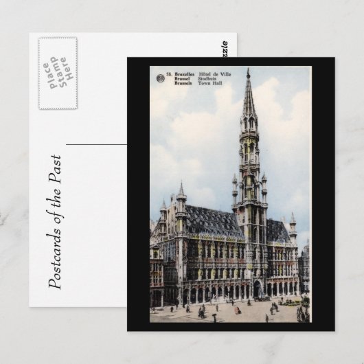 Oud Briefkaart - stadhuis Brussel (Voorkant / Achterkant)