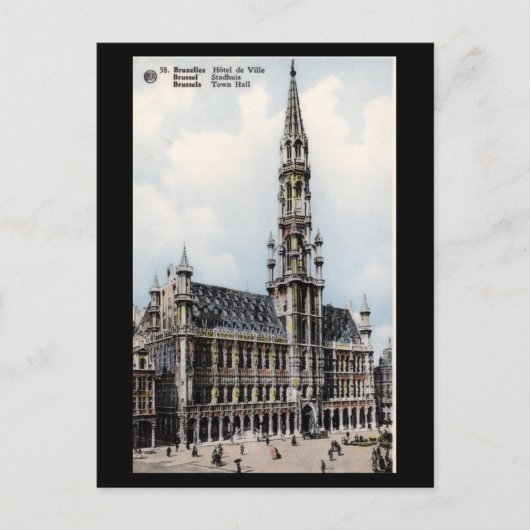 Oud Briefkaart - stadhuis Brussel (Voorkant)