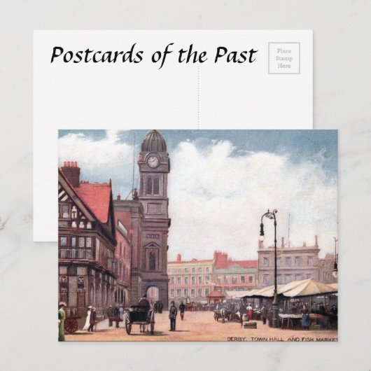 Oud Briefkaart - stadhuis, Derby (Voorkant / Achterkant)