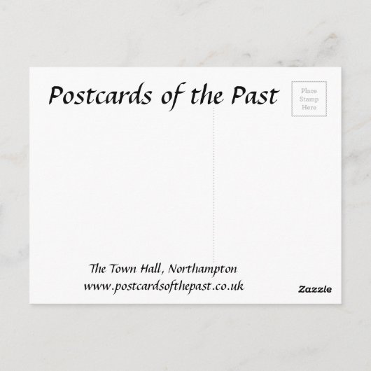 Oud Briefkaart - stadhuis, Northampton (Achterkant)