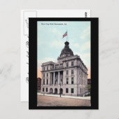 Oud Briefkaart, stadhuis, Savannah, Georgia Briefkaart (Voorkant / Achterkant)