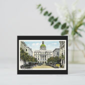 Oud Briefkaart, stadhuis, Savannah, Georgia Briefkaart (Staand voorkant)