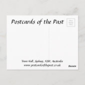 Oud Briefkaart - stadhuis, Sydney, NSW (Achterkant)