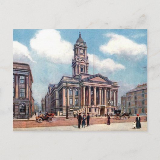 Oud Briefkaart - stadhuis van Birkenhead (Voorkant)