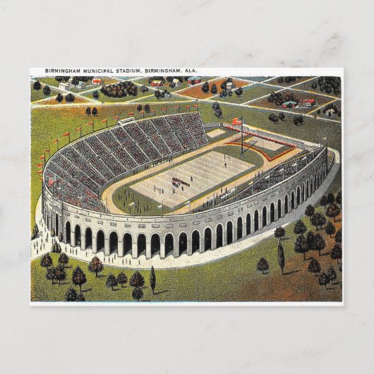 Oud Briefkaart - Stadium, Birmingham, Alabama (Voorkant)