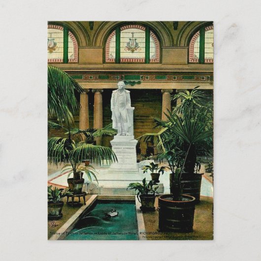 Oud Briefkaart - standbeeld van Thomas Jefferson (Voorkant)