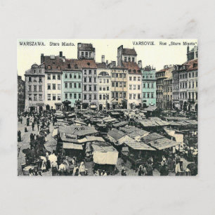 Oud Briefkaart - Stare Miasto, Warschau, Polen
