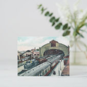 Oud Briefkaart - Station, Penzance, Cornwall (Staand voorkant)