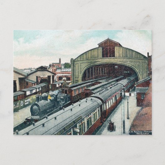 Oud Briefkaart - Station, Penzance, Cornwall (Voorkant)