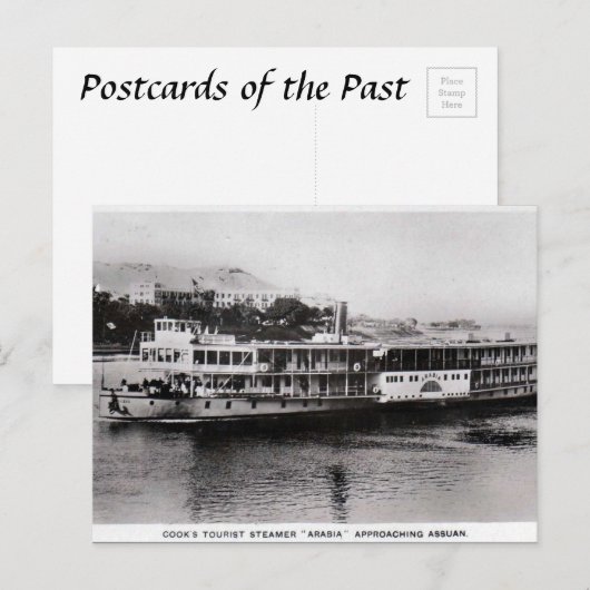 Oud Briefkaart - Steamer in Aswan, Egypte (Voorkant / Achterkant)