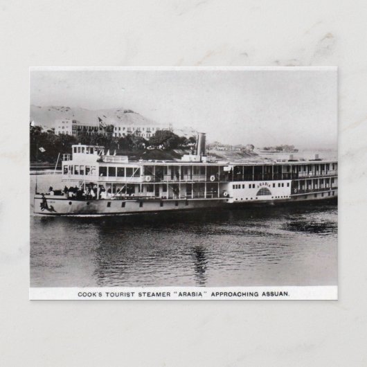 Oud Briefkaart - Steamer in Aswan, Egypte (Voorkant)