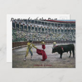 Oud Briefkaart - Stierenvechten (Voorkant / Achterkant)