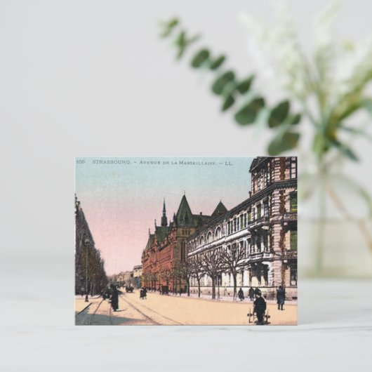 Oud Briefkaart - Straatsburg, Frankrijk (Staand voorkant)