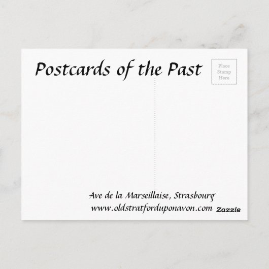 Oud Briefkaart - Straatsburg, Frankrijk (Achterkant)