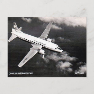 Oud Briefkaart - Swissair Convair "Metropolitan"
