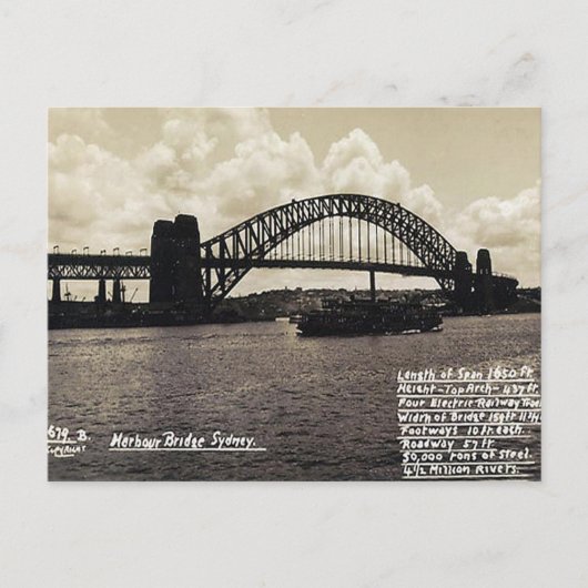 Oud Briefkaart - Sydney Harbour Bridge (Voorkant)