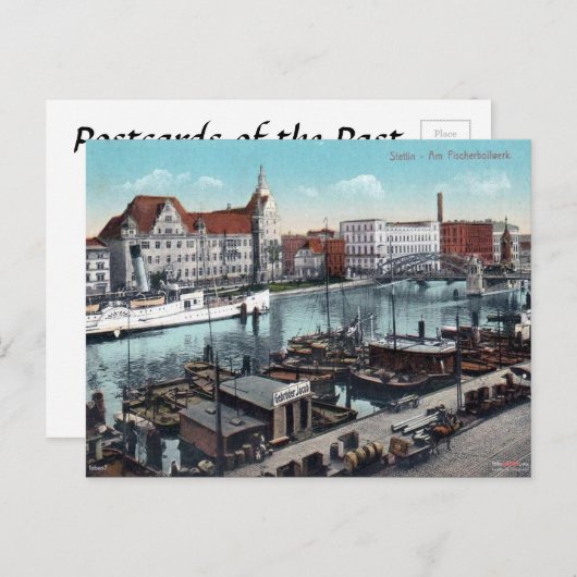 Oud Briefkaart - Szczecin, Polen (Voorkant / Achterkant)