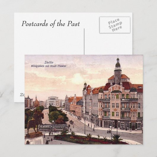 Oud Briefkaart - Szczecin, Polen (Voorkant / Achterkant)