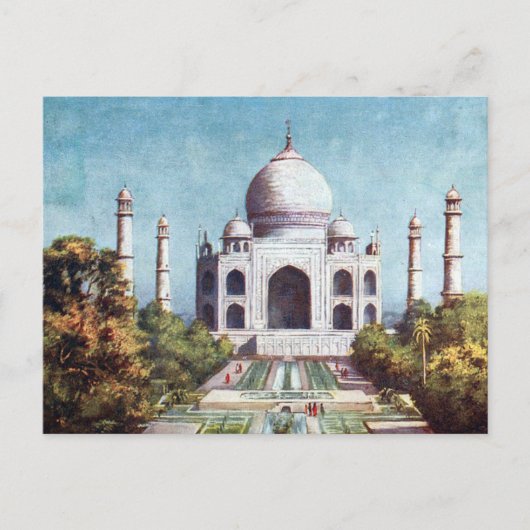 Oud Briefkaart - Taj Mahal, Agra, India (Voorkant)